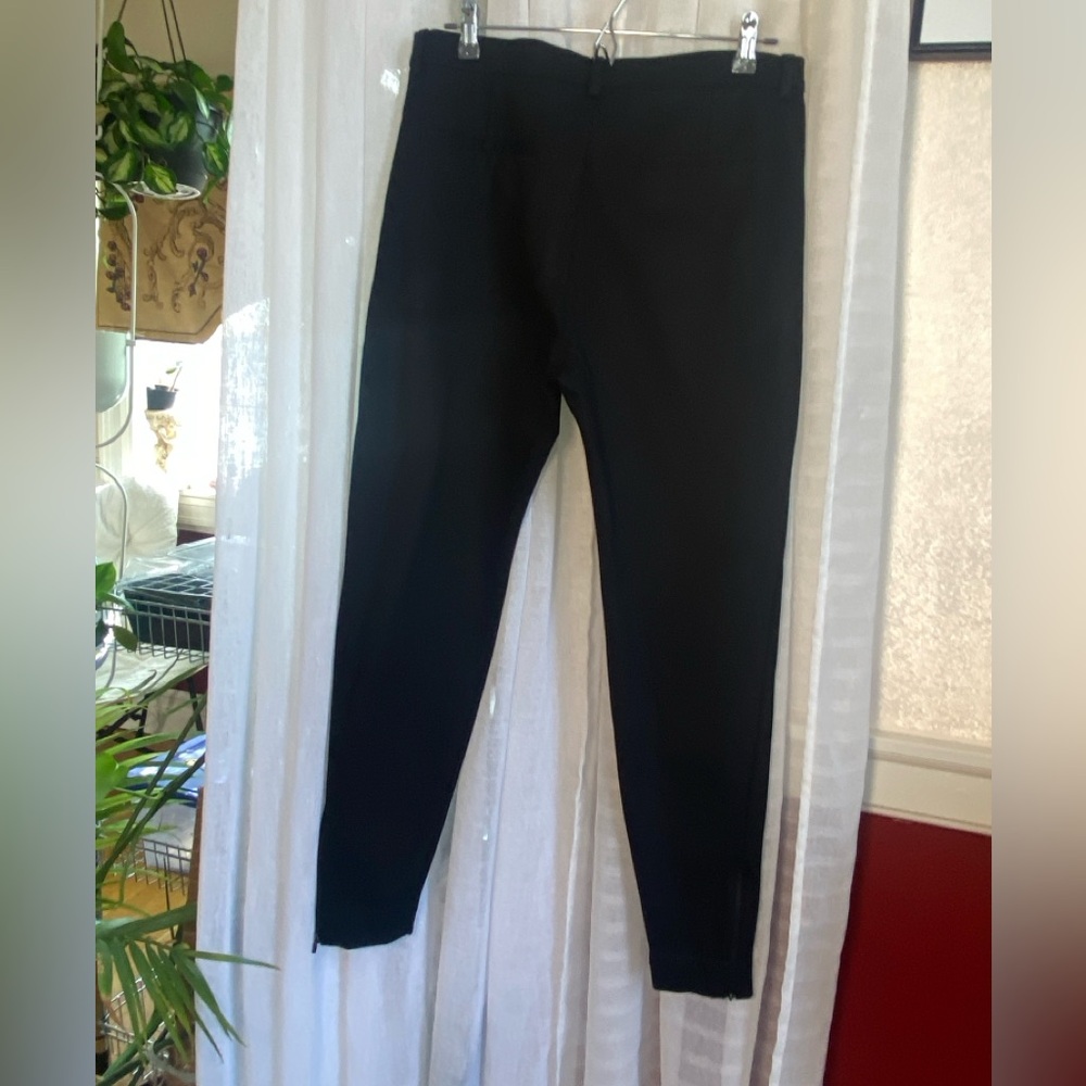 COS Women 32 Regular Black Tapered Pants Rayon Blend Flat Front Zip High Rise - Picture 5 of 11